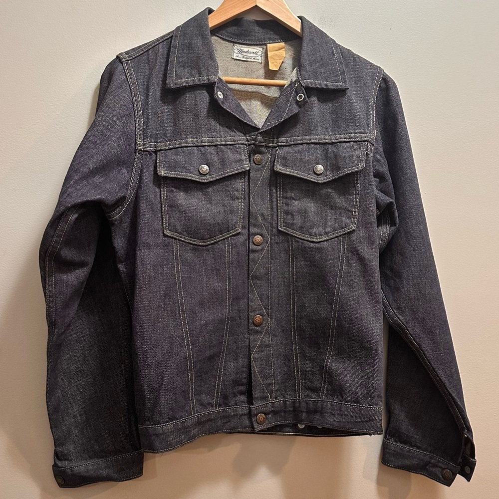 Vintage 1970s Madewell Size 32 Faded Blue Jean Jacket Trucker Workwear Made USA